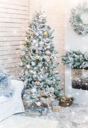 Merry Christmas, Holidays greeting card background. Selective focus. nature.