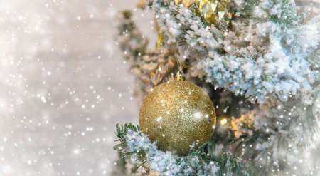 Merry Christmas, Holidays greeting card background. Selective focus. nature.の写真素材