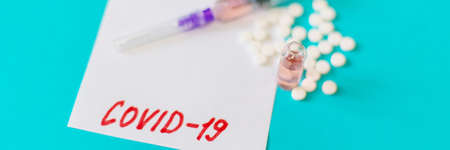 Coronavirus treatment and vaccination concept. Selective focus. the medicineの写真素材