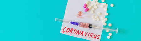 Coronavirus treatment and vaccination concept. Selective focus. the medicineの写真素材