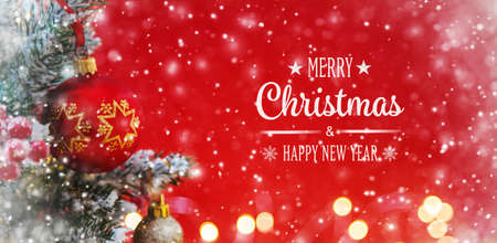 Merry Christmas Holidays greeting card background. Selective focus. nature.