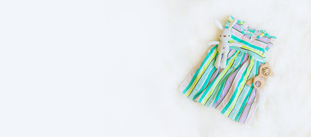 Clothing for young and newborns. Selective focus. nature.