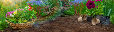 Plant flowers in the garden. Selective focus. nature.の写真素材