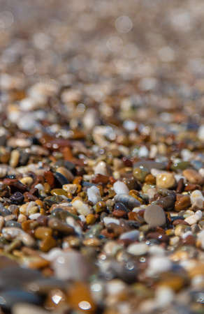 Pebbles are beautiful pebbles on the sea. Selective focus. Nature.