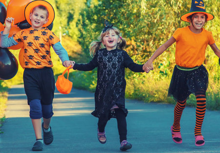 Halloween holiday, child in costume. Selective focus. Kid.の写真素材