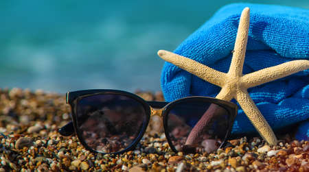 Sea starfish on the beach. Selective focus. Travel.の写真素材