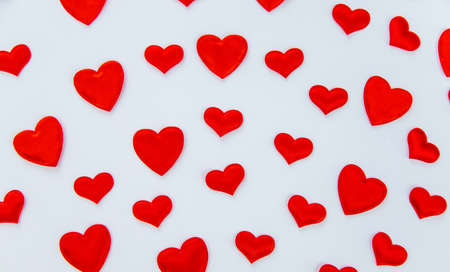 Hearts isolate on white background. Valentines Day. Selective focus.