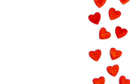 Hearts isolate on white background. Valentines Day. Selective focus.