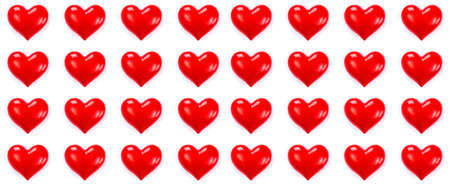 Hearts isolate on white background. Valentines Day. Selective focus.
