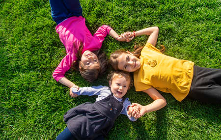 Children walk together in a friend's folder. selective focus. kids.
