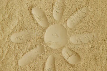 Mask clay powder spa texture for face and body. Selective focus.の写真素材