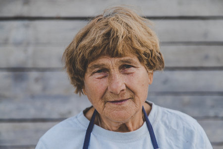Portrait of an old woman. selective focus. people.