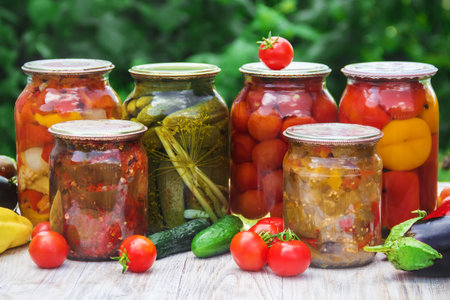 Preservation of vegetables. Blanks. Selective focus natureの写真素材