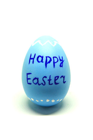Perfect Easter eggs Hand Made. On white isolated background. Selective focus.の写真素材