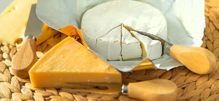 Cheese is on the table. selective focus. food.