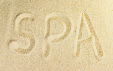 Background with stones on the sand. selective focus. Spa.の写真素材