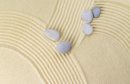 Background with stones on the sand. selective focus. Spa.の写真素材