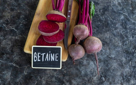 Beets contain betaine on the table. Selective focus.の写真素材