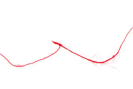 Threads on a white background. Selective focus.