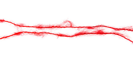 Thread isolated on a white background. Selective focus.