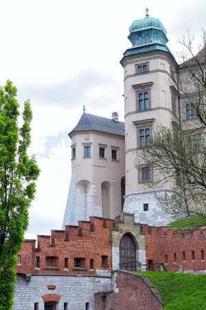 View of Wawel castle in spring, in Krakow, Poland.のeditorial素材
