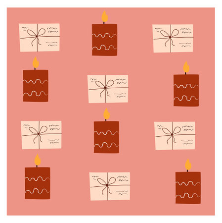 Set of christmas candles. Vector illustration in a flat style.のイラスト素材