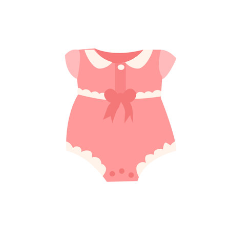 Baby bodysuit icon in flat color style. Baby clothes collectionのイラスト素材