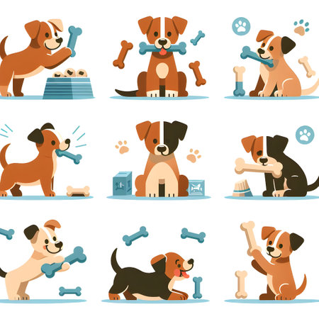 set of cartoon dogsの素材
