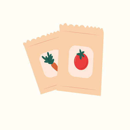 Fruit and vegetable pack icon. Vector illustration in flat style.のイラスト素材