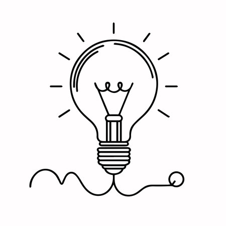 light bulb idea line style icon vector illustration design, vector illustration designのイラスト素材