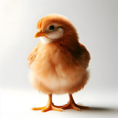 Cute little chicken isolated on a white background. Studio shot.の素材