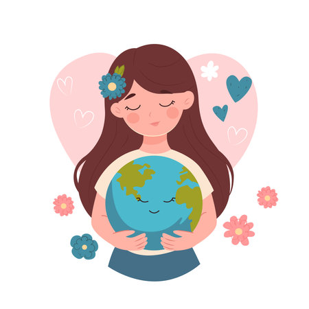 Earth Day. International Mother Earth Day. Environmental problems and environmental protection. Vector illustration.のイラスト素材