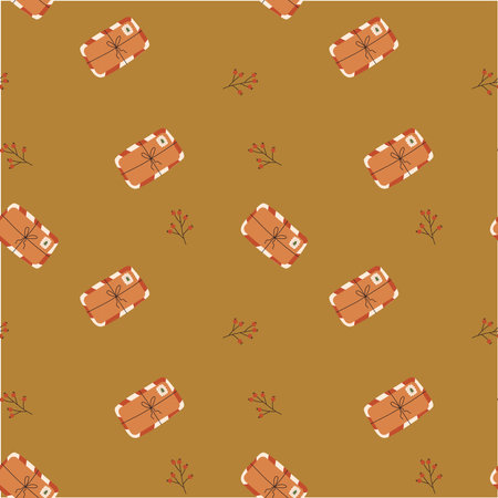 Seamless pattern with Christmas socks and hearts. Vector illustration.
