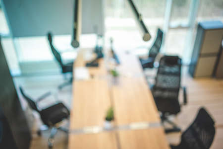 Blurred modern coworking office backgroundの写真素材