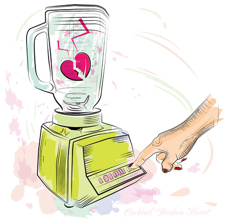Hearts in a blenderのイラスト素材