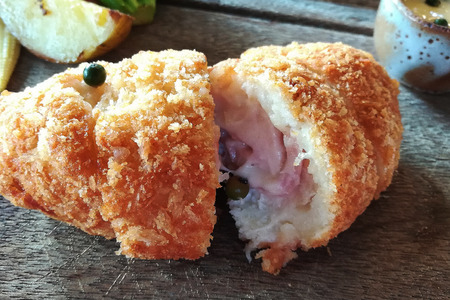 Chicken Dough and Lemon Cream Sauceの写真素材