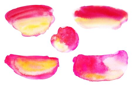 Set of red watercolor brush strokes and stains with space for your own text. Abstract watercolor background decign. Watercolot spot with space for your textの写真素材