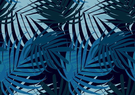 Vector Tropical palm leaves seamless pattern. Floral exotic Hawaの写真素材
