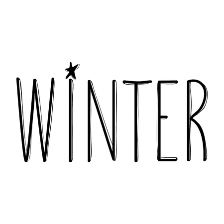Winter hand drawn text.  Vector illustration EPS 10. Inscriptionのイラスト素材