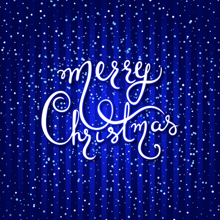 Merry Christmas lettering design. Holidays xmas greeting card with hand drawn text. Brush calligraphy type. Handmade signature. Stylish typography illustration. Inscription about Christmas 2017のイラスト素材