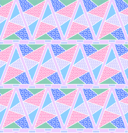 Vector seamless pattern. Geometric ornament. Cute triangle backg