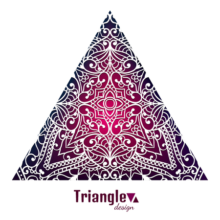 Abstract triangle design. Lace pattern. Tribal Layout. Oriental background. Creative element. Arabic motifs. Ethnic symbol. Vintage ornament. Creative print conceptのイラスト素材