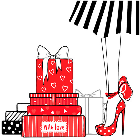 Greeting card vector for holidays design fashion illustration.のイラスト素材