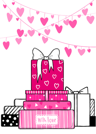 Kit of contemporary vector greeting cards for holidays design.のイラスト素材