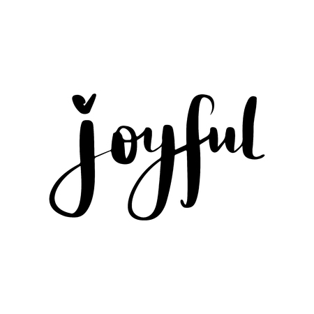 Joyful - Vector hand drawn lettering phrases. Merry Christmas and Happy New Year 2019. Holidays quotes for photo overlays, greeting cards, posters.のイラスト素材