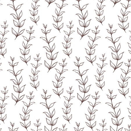 Vector seamless background with leaves. Vintage pattern. Botanic texture. Great nature design.のイラスト素材