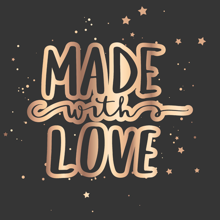 Vector hand drawn lettering phrase. Modern golden brush calligraphyのイラスト素材