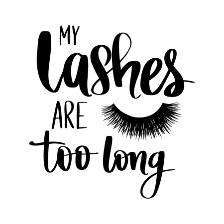 Hand sketched Lashes quote. Calligraphy phrase for beauty salonのイラスト素材
