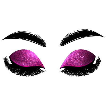 Hand sketched Lashes quote. Calligraphy phrase for beauty salonのイラスト素材