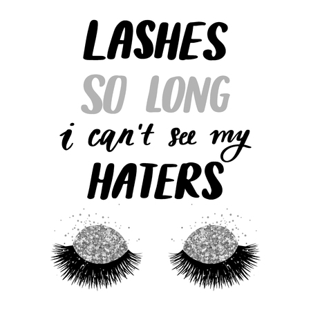 Hand sketched Lashes quote. Calligraphy phrase for beauty salonのイラスト素材